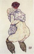 Egon Schiele woman undressing France oil painting artist